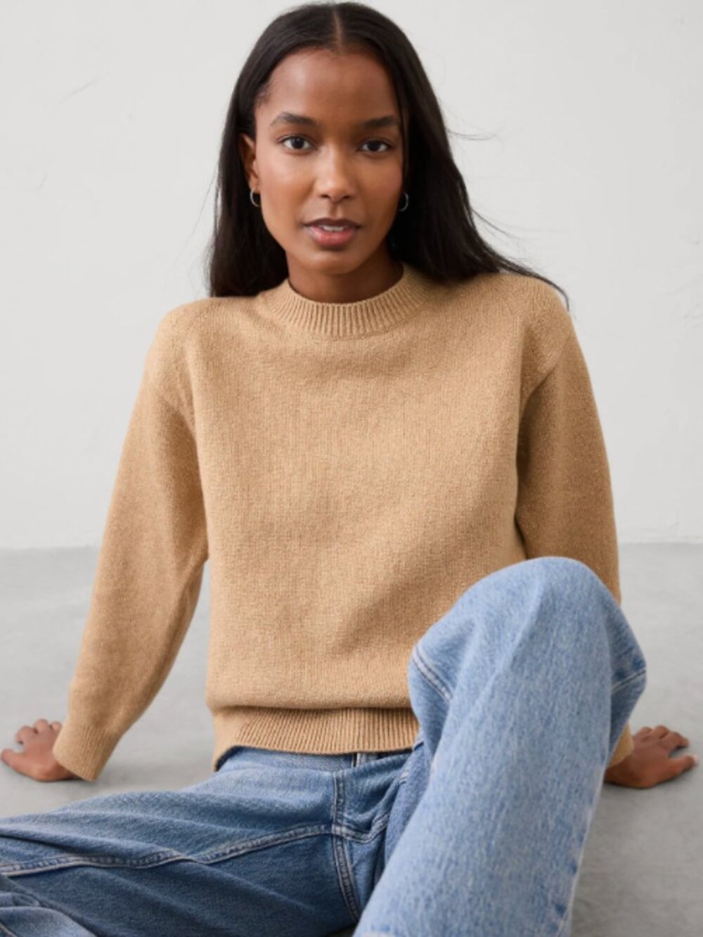 Banana Republic Factory Beige Crewneck Sweater